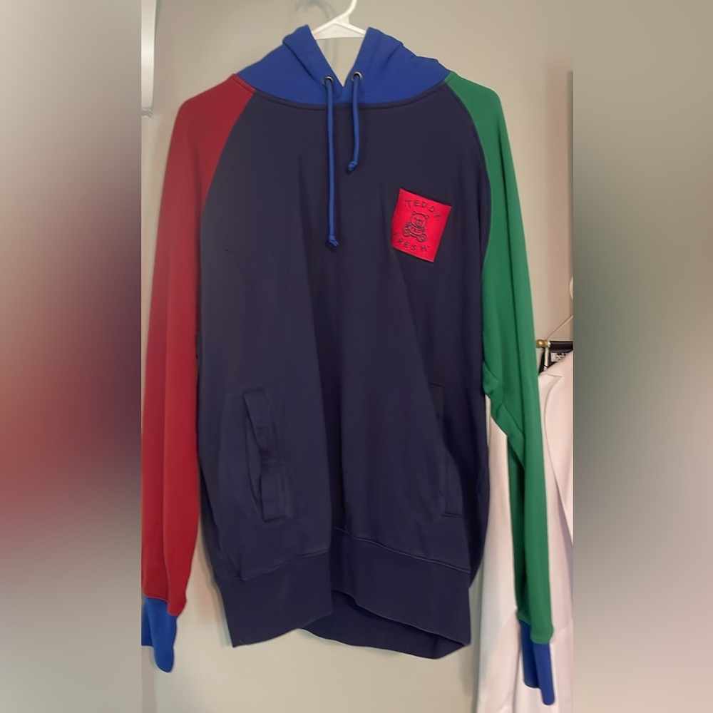 Teddy Fresh blue, red, and green color block Sweatshirt
